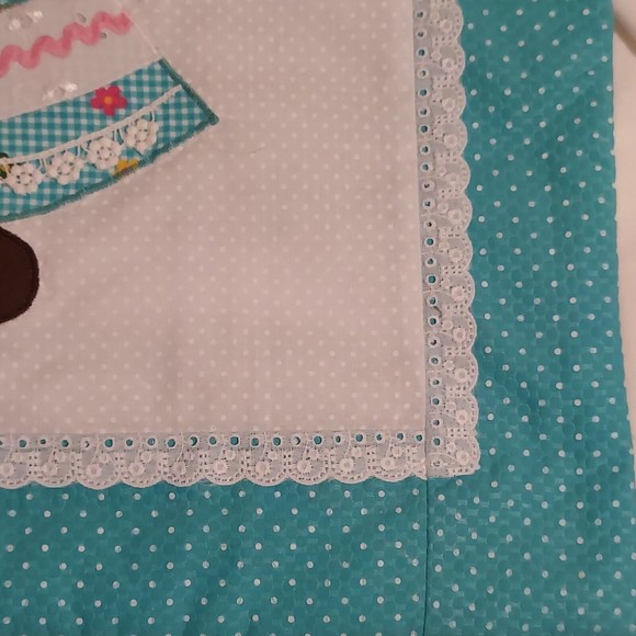 Set Of 2 Sunbonnet Sue Sam Pillow Covers Green White Pink Orange Brown 17 x 17 - Picture 14 of 16